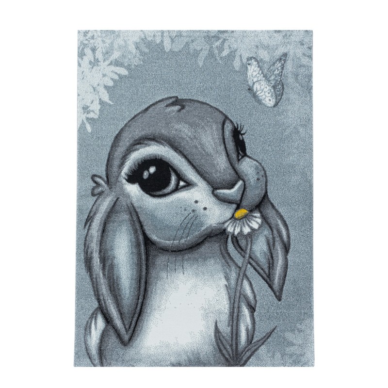 Funny Børne Tæppeløber Kanin - Blå - 80x150 (Løber)