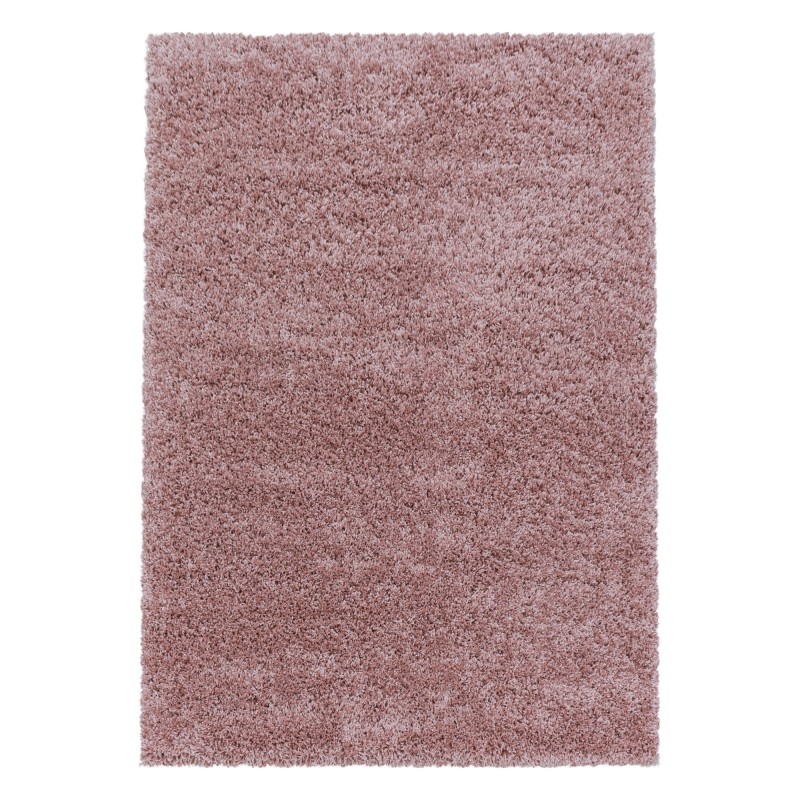 Sydney Rund Shaggy tæppe Ensfarvet - Rosa - 80x80 (Rund)