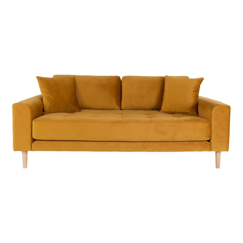 Lido 2,5 Personers Sofa - Sofa i sennepsgult velour