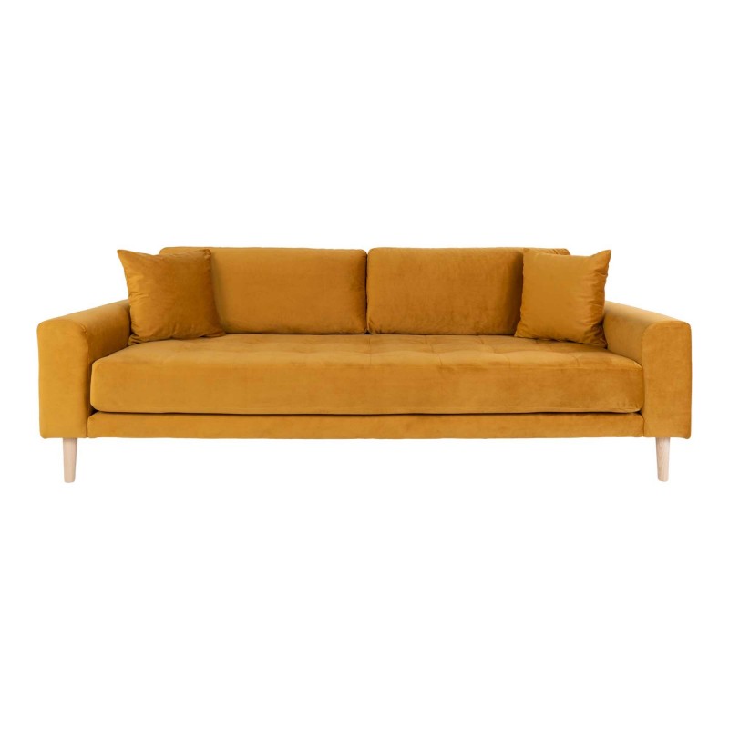 Lido 3 Personers Sofa i sennepsgult velour
