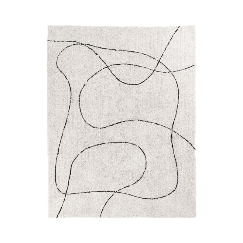 Tampa Tæppe - Tæppe i naturfarvet bomuld med print 160x230 cm