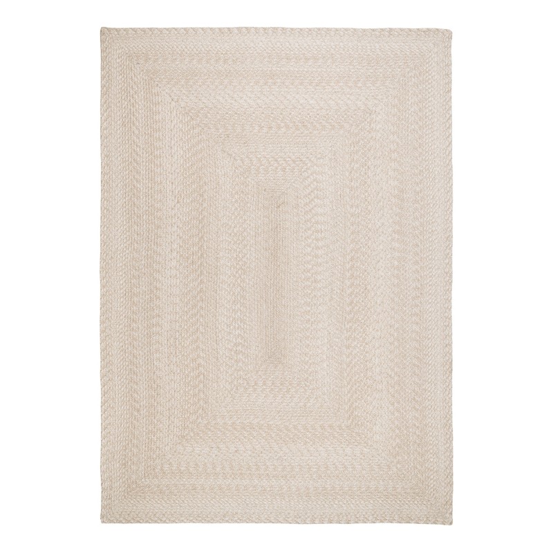 Menorca Tæppe - Flettet tæppe i sand - lavet af 100% genanvendt plastik 140x200 cm