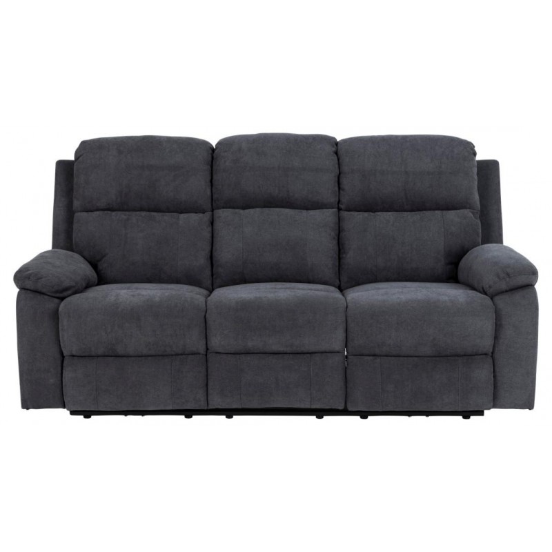 3-personers recliner sofa Signature Urelia mørkegrå Enjoy-stof mat sort stel
