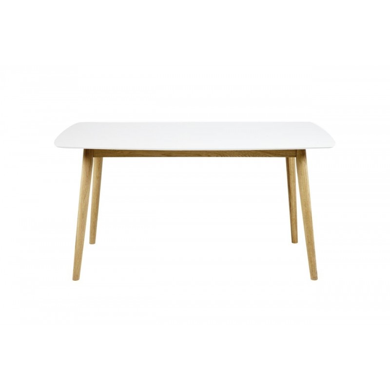 Spisebord Signature Elvara 150 x 80 cm hvid UV-belægning egetræsstel