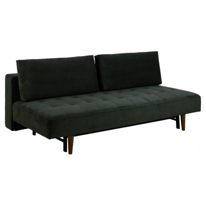 Sovesofa Signature Orelia i mørkegrøn Sky stof 200 cm bred med nozag & pocket-fjedre koniske gummitræben