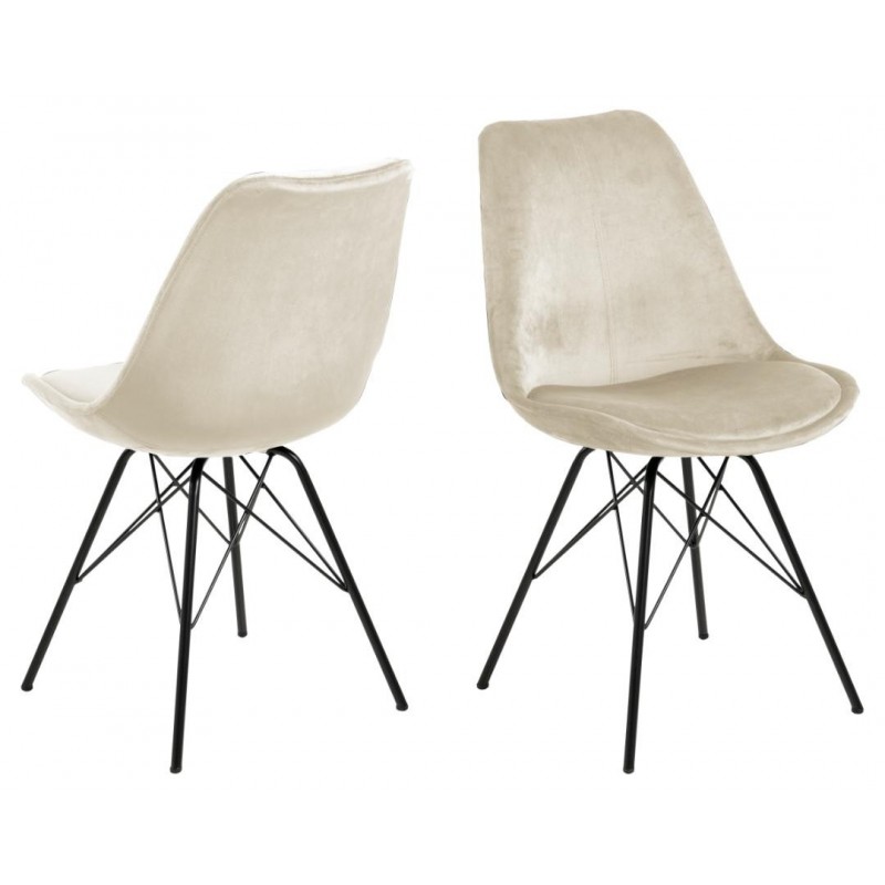 ACT NORDIC Eris spisebordsstol - sand polyester og sort metal
