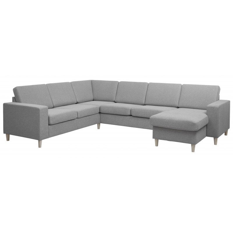Thomas vendbar hjørnesofa med chaiselong- Lysegrå
