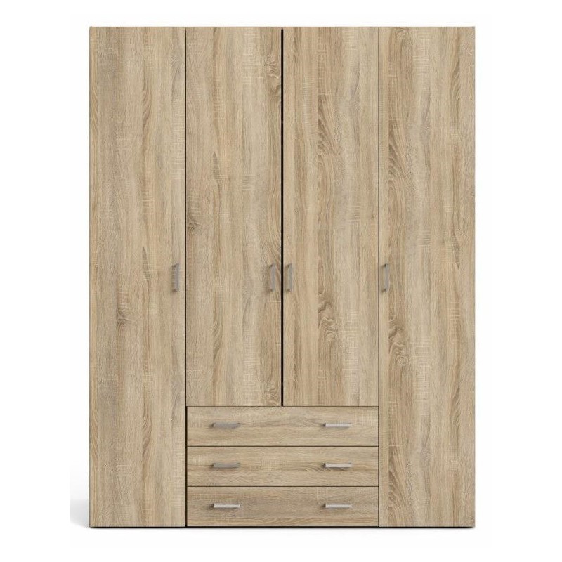 Bolmen garderobeskab 154 cm 4 låger - Eg billede