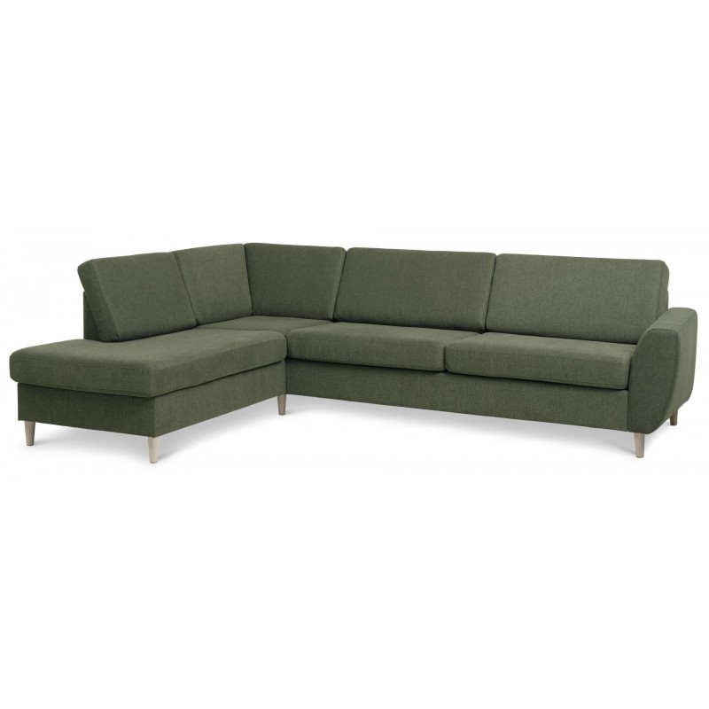 Thomas venstrevendt hjørnesofa med pufafslutning - Winther moos Grøn