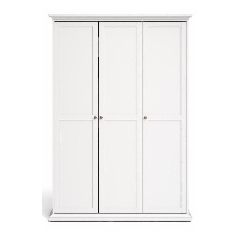 Garderobeskab Vesterholm Nora 3-dørs hvid H200,6 x B138,8 x D60,5 cm