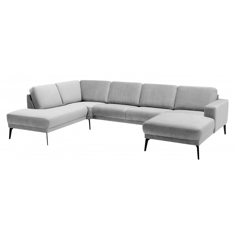 Esbjerg Hjørnesofa med chaiselong Højrevendt - Lysegrå Velour