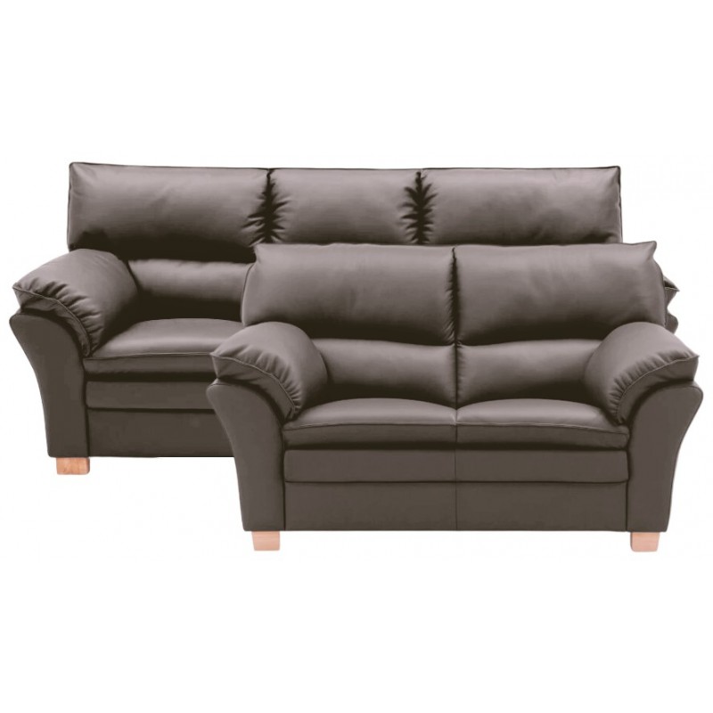 Thisted 2+3 pers brun sofasæt - Sixty læder