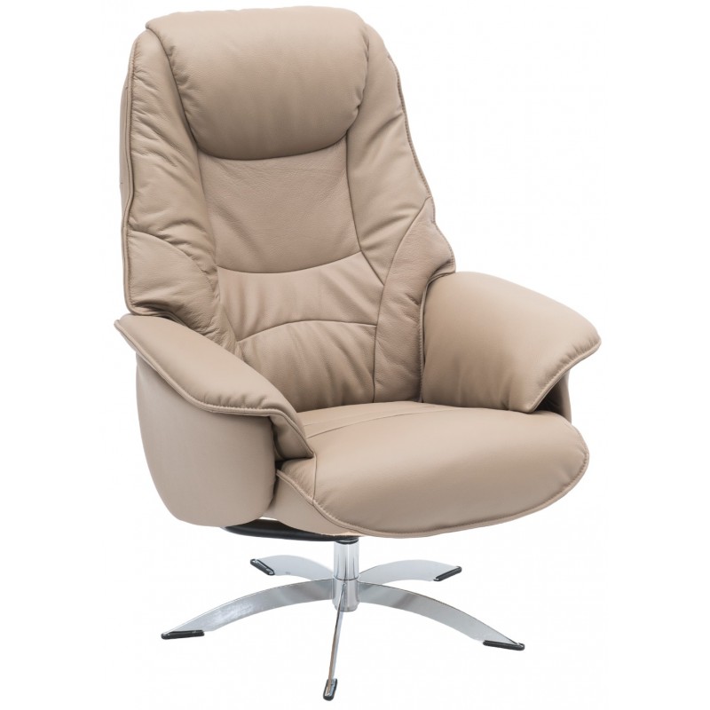 Næsby Drejestol Beige Soleda Læder