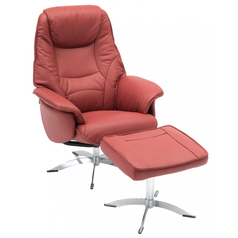 Næsby Drejestol Rød Soleda Læder