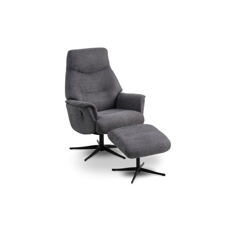 Villads lænestol + skammel - Antracit