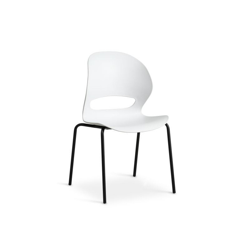 Linea Hvid Spisebordsstol med sort Frame stel