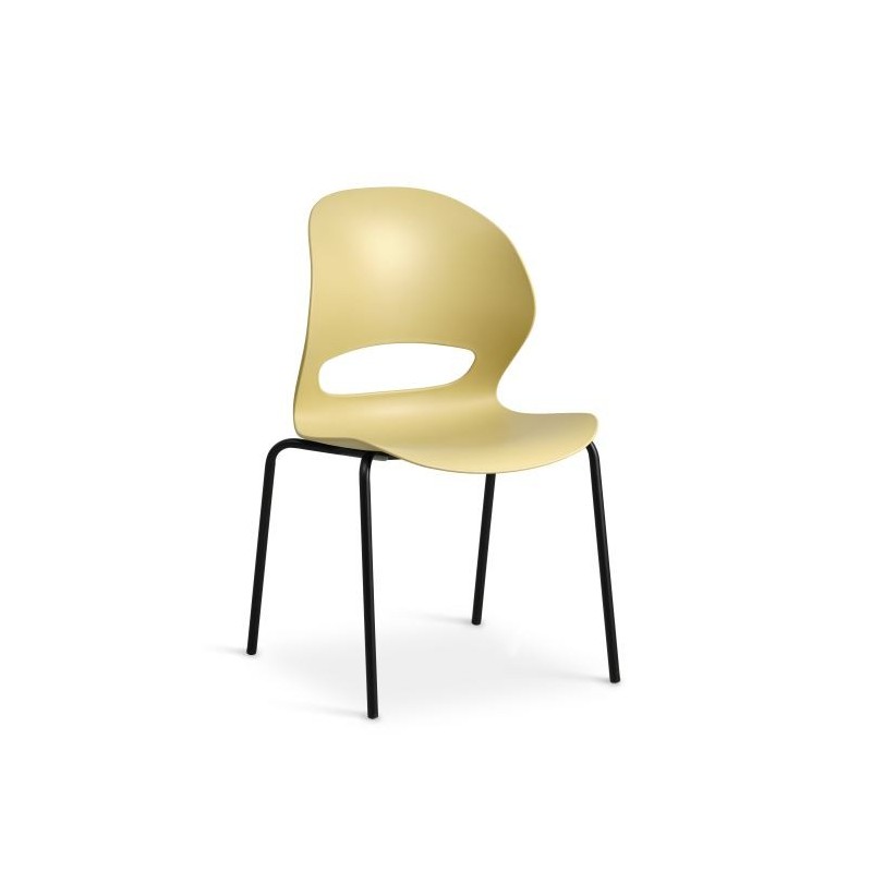 Linea Mustard Spisebordsstol med Sort Frame stel