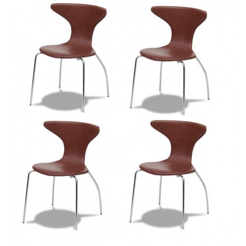 4 x Suki spisestuestol brun DemoModel