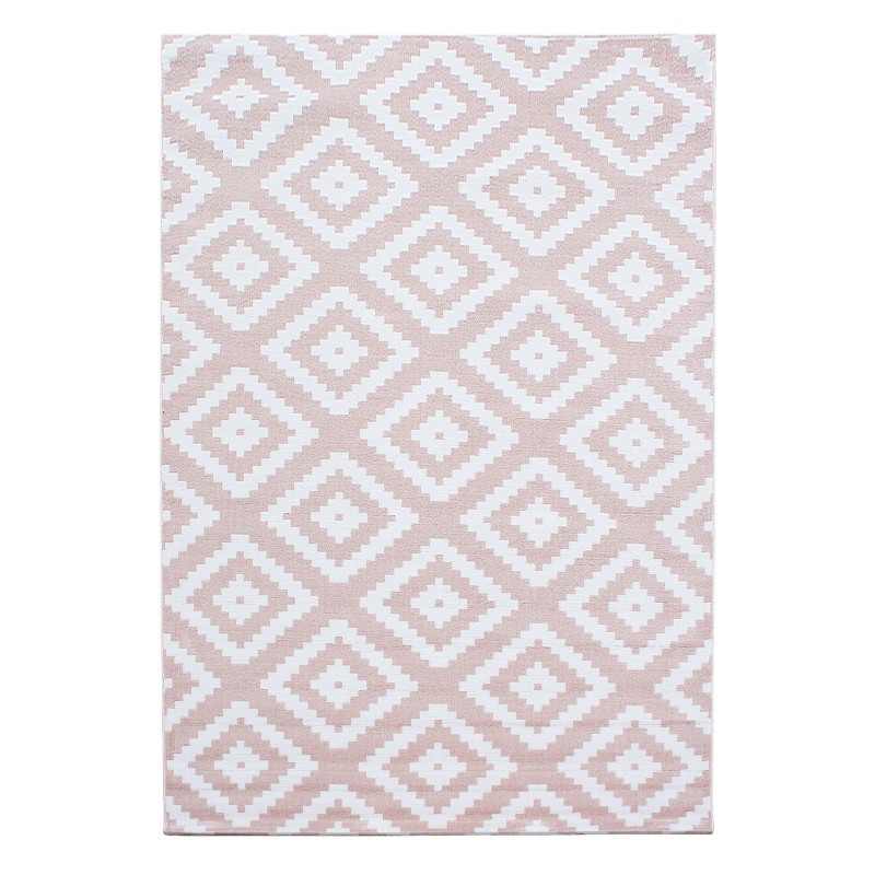 Plus Kortluvet tæppe Geometrisk - Pink - 200x290