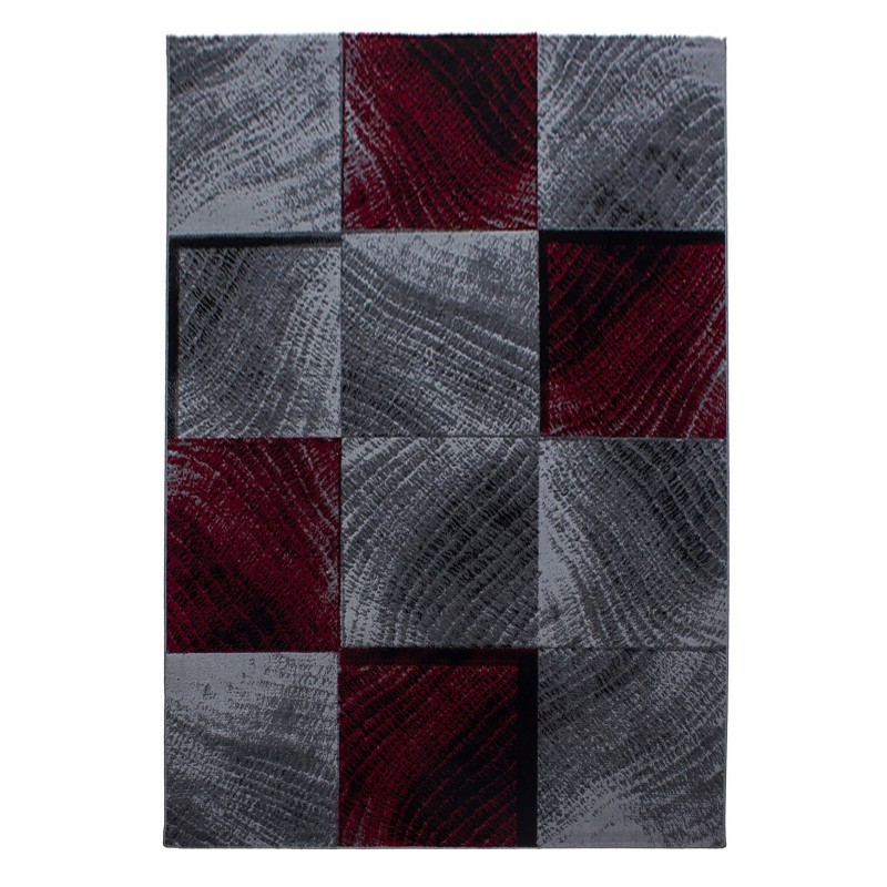 PLUS Karo rød løber - kortluvet tæppe - 80 x 150 cm