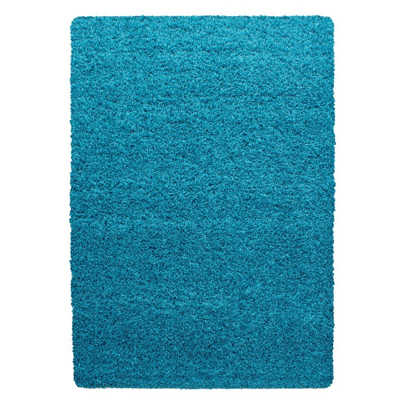 Dream Rund Shaggy tæppe Ensfarvet - Turkis - 120x120 (Rund)