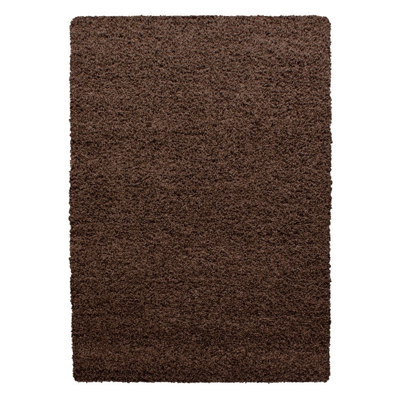 Dream Shaggy tæppe Ensfarvet - Brun - 120x170