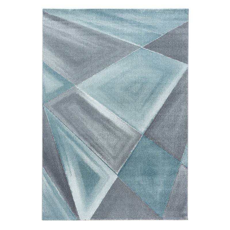 Beta Kortluvet tæppe Geometrisk - Blå - 120x170