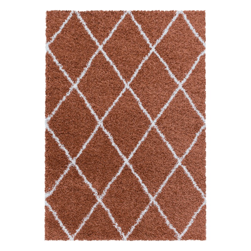 Alvor Shaggy Tæppeløber Geometrisk - Terra - 60x110 (Løber) billede