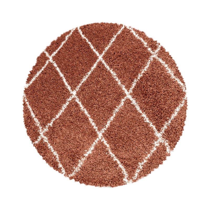 Alvor Rund Shaggy tæppe Geometrisk - Terra - 120x120 (Rund) billede