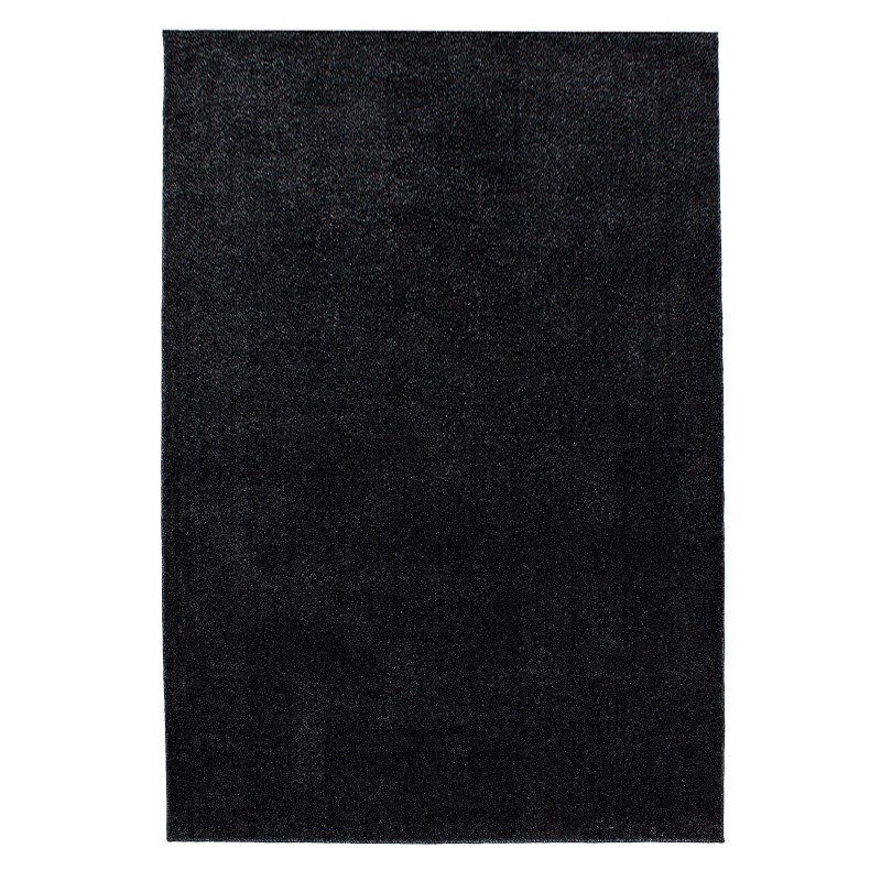 Ata Kortluvet tæppe Ensfarvet - Antracit - 240x340 billede