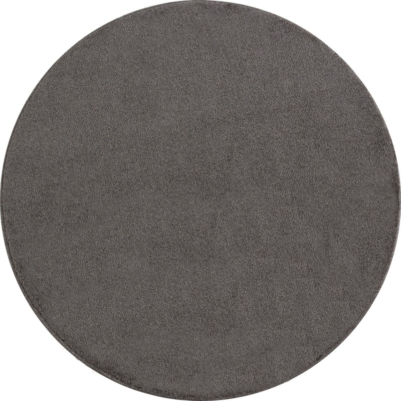 Ata Rund Kortluvet tæppe Ensfarvet - Mokka - 120x120 (Rund) billede