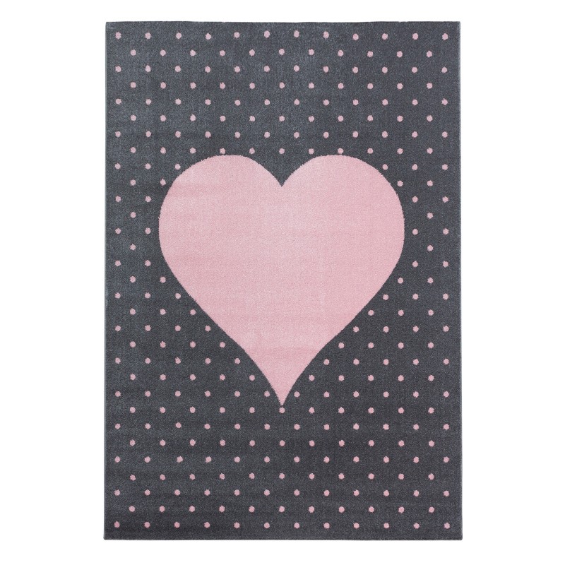 Bambi Børne Tæppeløber Hjerte - Pink - 80x150 (Løber) billede