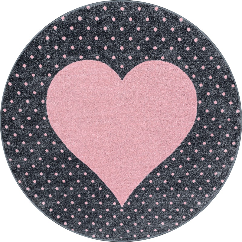 Bambi Rund Børnetæppe Hjerte - Pink - 160x160 (Rund) billede
