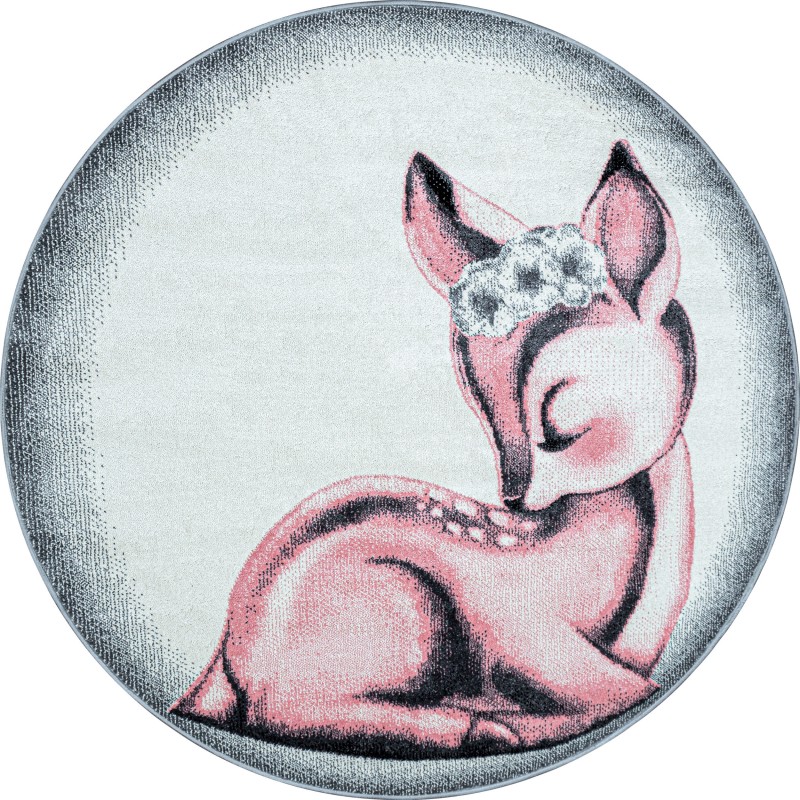 Bambi Rund Børnetæppe Rådyr - Pink - 160x160 (Rund) billede