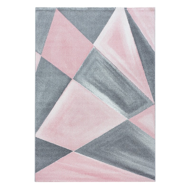 Beta Kortluvet Tæppeløber Geometrisk - Pink - 80x250 (Løber)