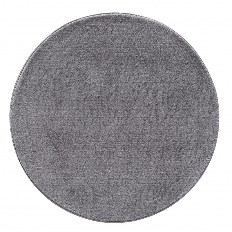 Catwalk Rund Vaskbart tæppe Ensfarvet - Grå - 80x80 (Rund)