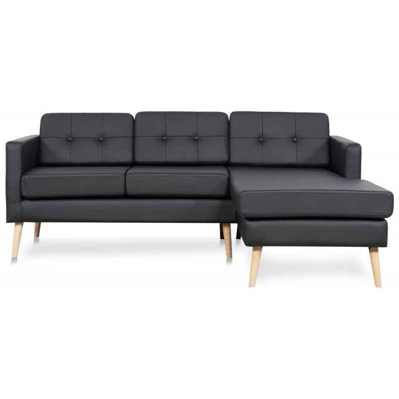 Novelty ch. sofa højrevendt - Sort tekstillæder