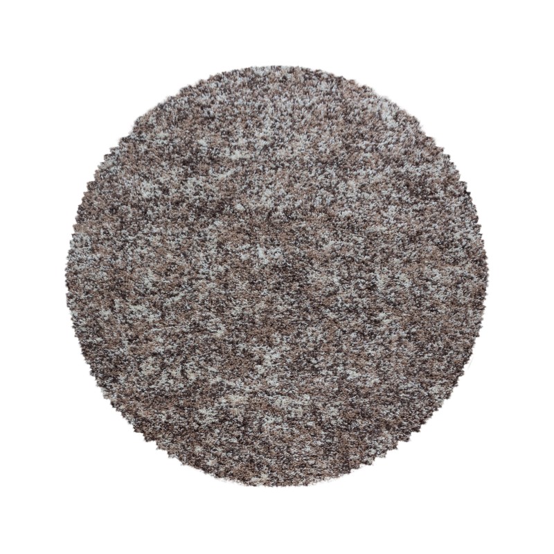 Enjoy Rund Shaggy tæppe Plettet - Beige - 80x80 (Rund) billede