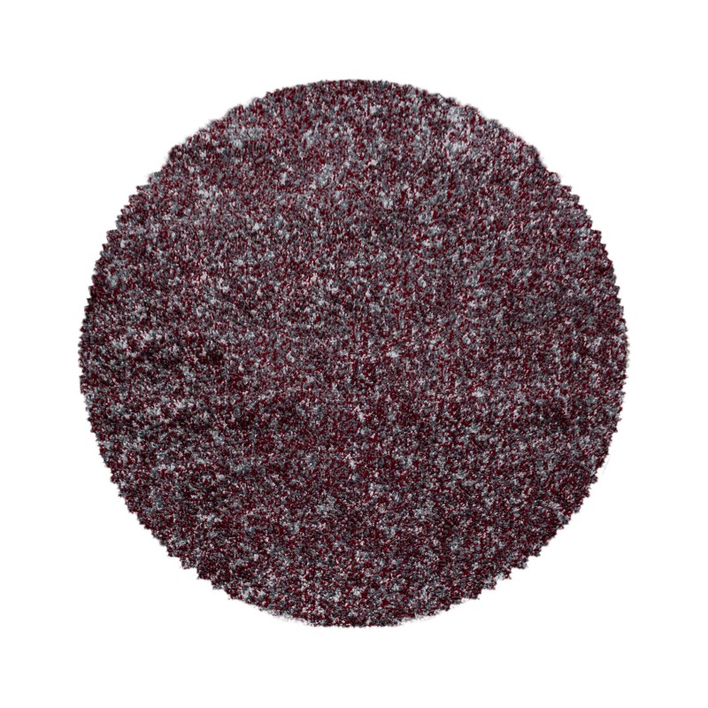 Enjoy Rund Shaggy tæppe Plettet - Rød - 80x80 (Rund)