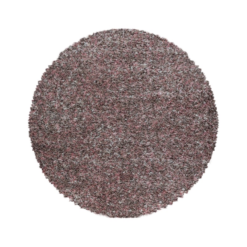 Enjoy Rund Shaggy tæppe Plettet - Rosa - 120x120 (Rund)