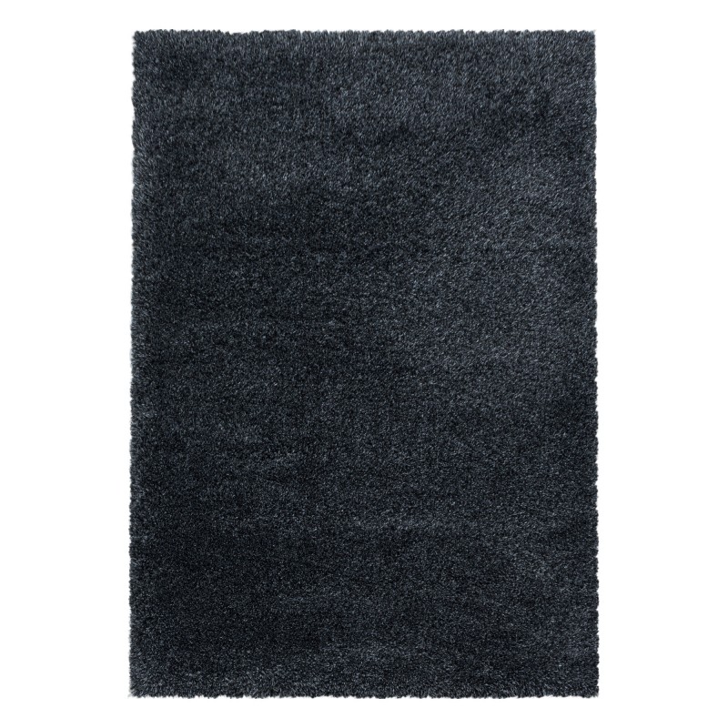Fluffy Shaggy Tæppeløber Ensfarvet - Antracit - 80x150 (Løber) billede