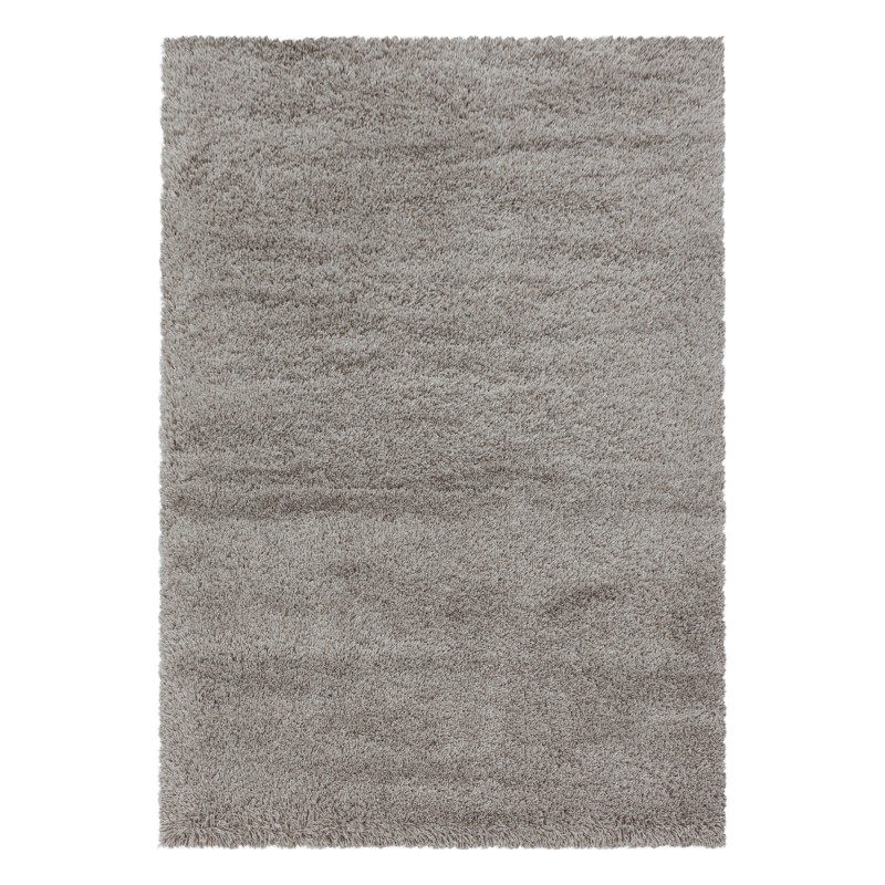 Fluffy Shaggy tæppe Ensfarvet - Beige - 120x170 billede
