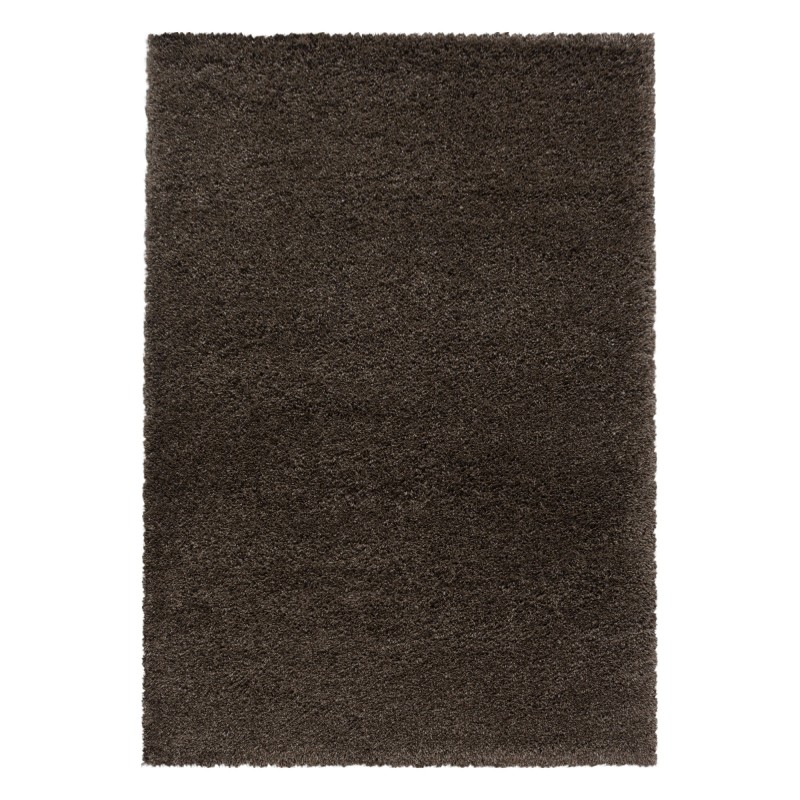 Fluffy Shaggy Tæppeløber Ensfarvet - Brun - 80x150 (Løber) billede
