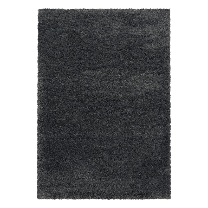 Fluffy Shaggy Tæppeløber Ensfarvet - Grå - 80x150 (Løber) billede