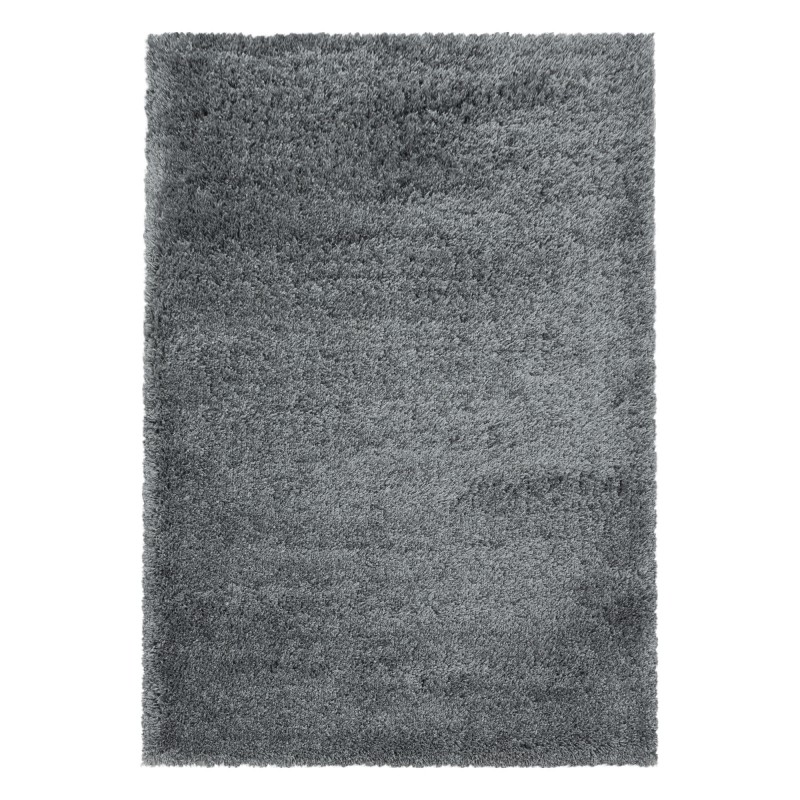 Fluffy Shaggy Tæppeløber Ensfarvet - Lysegrå - 80x150 (Løber) billede