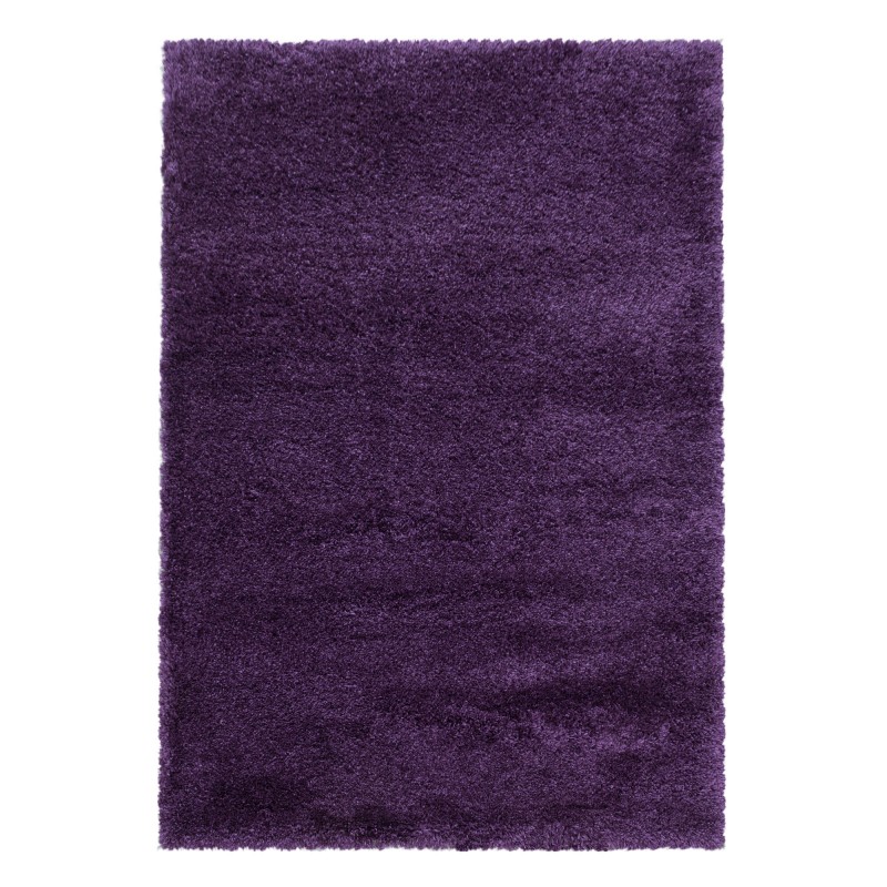 Fluffy Shaggy Tæppeløber Ensfarvet - Lilla - 60x110 (Løber) billede