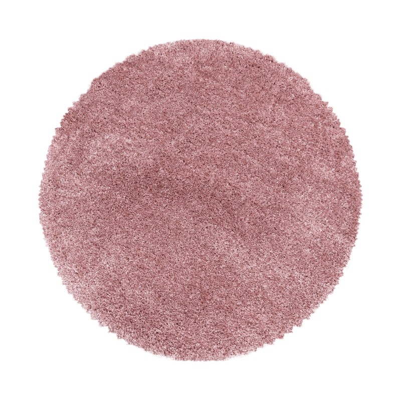FLUFFY rundt shaggy tæppe rosa - 80 x 80 cm