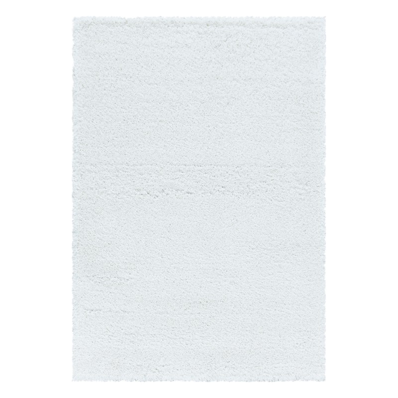 Fluffy Shaggy Tæppeløber Ensfarvet - Hvid - 80x150 (Løber) billede