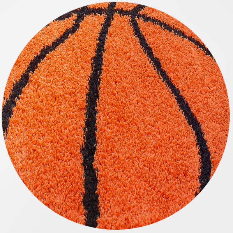 Fun Rund Børnetæppe Basketball - Orange - 120x120 (Rund) billede