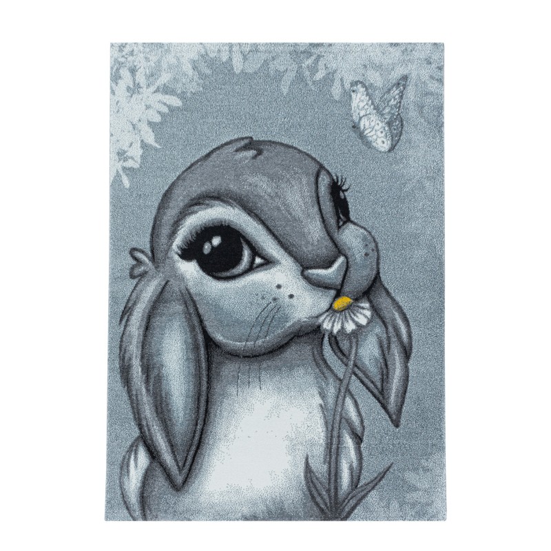 Funny Børne Tæppeløber Kanin - Blå - 80x150 (Løber) billede